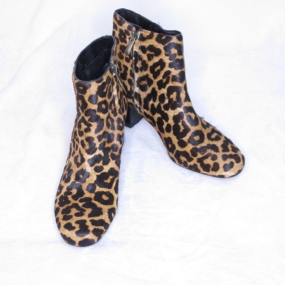 Sam Edelman Edith Bootie Leopard Print Calf Hair Boots